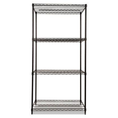 Alera NSF Certified Industrial Four-Shelf Wire Shelving Kit, 36w x 24d x 72h, Black