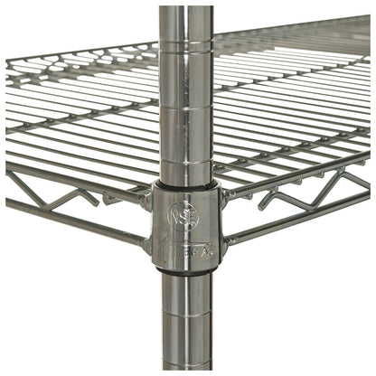 Alera NSF Certified Industrial Four-Shelf Wire Shelving Kit, 36w x 24d x 72h, Silver