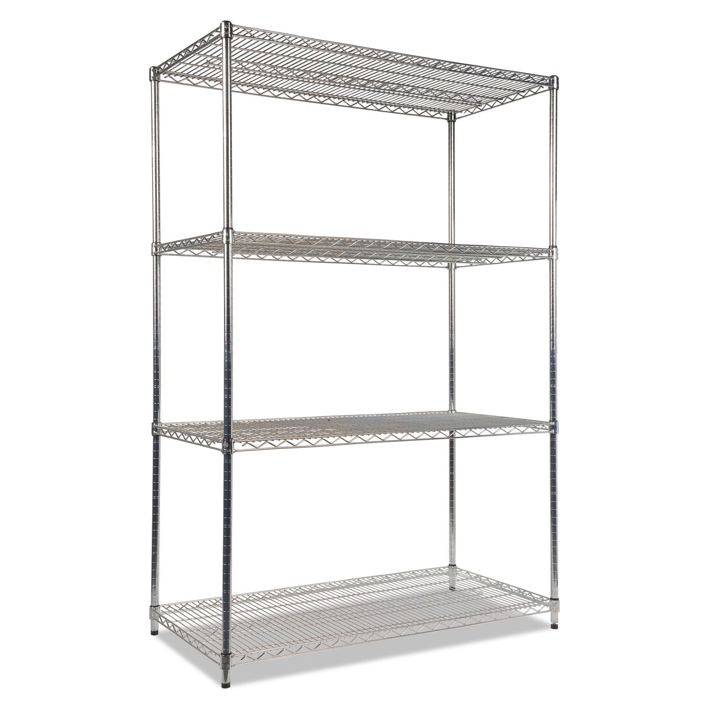 Alera NSF Certified Industrial Four-Shelf Wire Shelving Kit, 48w x 24d x 72h, Silver