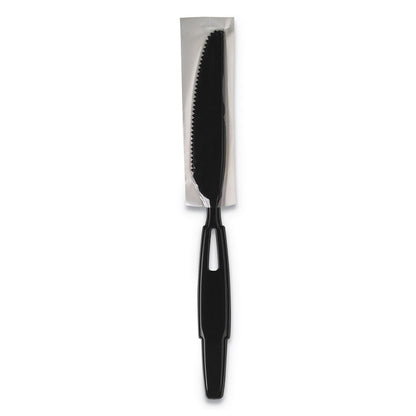 Dixie SmartStock Wrapped Heavy-Weight Cutlery Refill, Knife, Black, 960/Carton