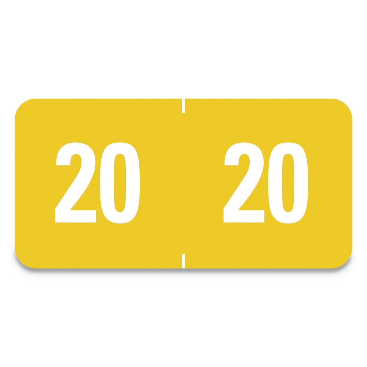 Smead Yearly End Tab File Folder Labels, 20, 0.5 x 1, Yellow, 25/Sheet, 10 Sheets/Pack