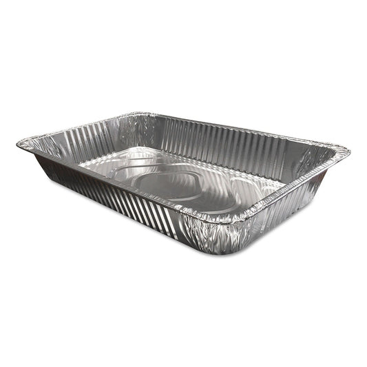 Durable Packaging Aluminum Steam Table Pans, Full-Size Deep—346 oz., 3.38" Deep, 12.81 x 20.75, 50/Carton