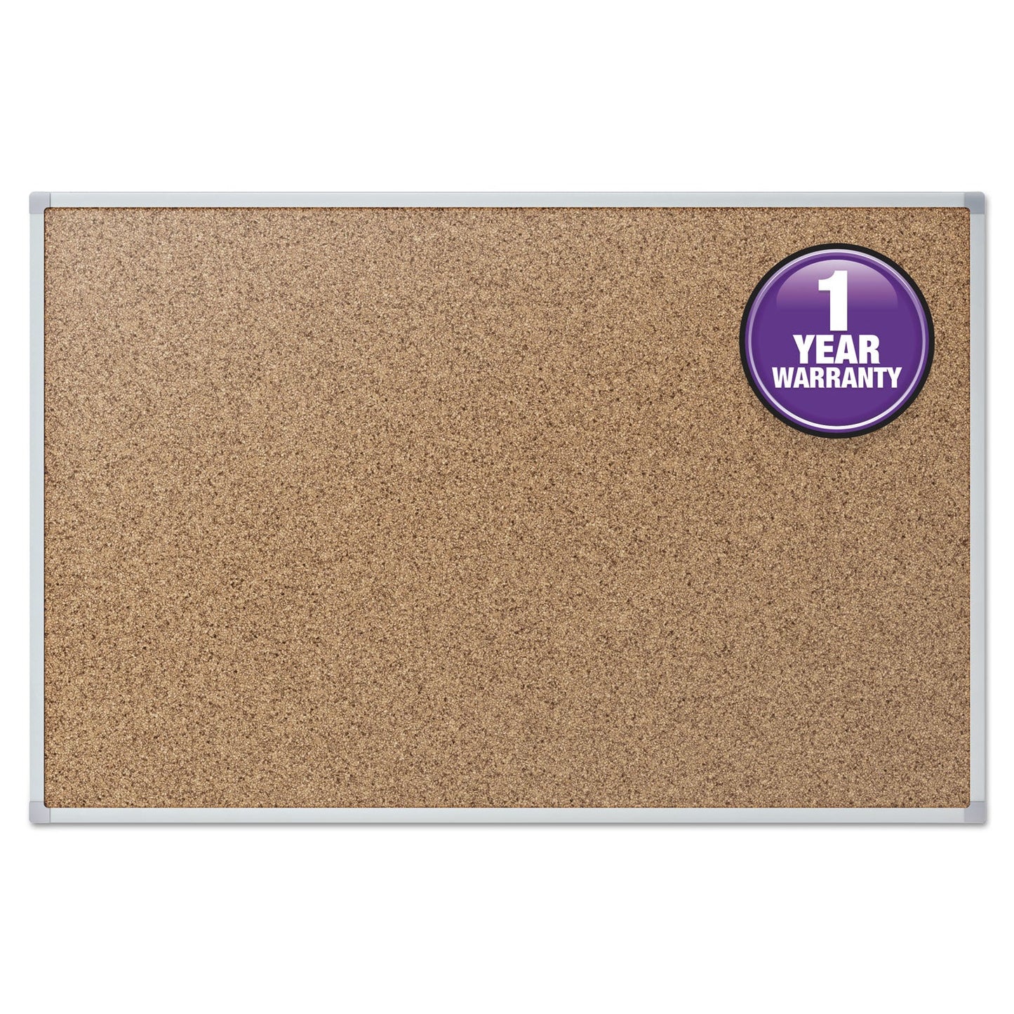Mead Cork Bulletin Board, 24 x 18, Silver Aluminum Frame