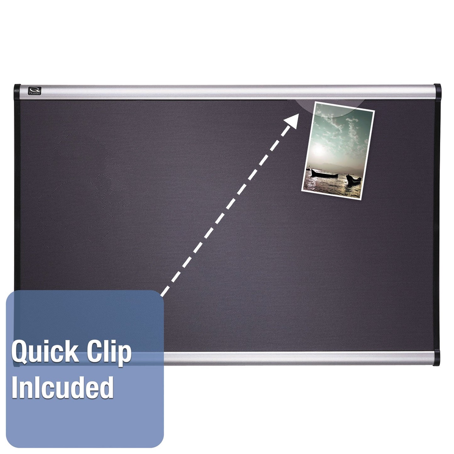 Quartet Prestige Bulletin Board, Diamond Mesh Fabric, 36 x 24, Gray/Aluminum Frame