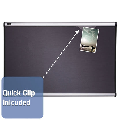 Quartet Prestige Bulletin Board, Diamond Mesh Fabric, 36 x 24, Gray/Aluminum Frame