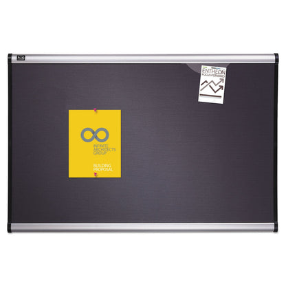 Quartet Prestige Bulletin Board, Diamond Mesh Fabric, 36 x 24, Gray/Aluminum Frame