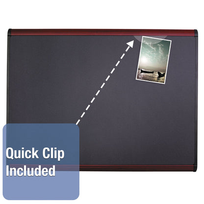 Quartet Prestige Plus Magnetic Fabric Bulletin Board, 36 x 24, Mahogany Frame