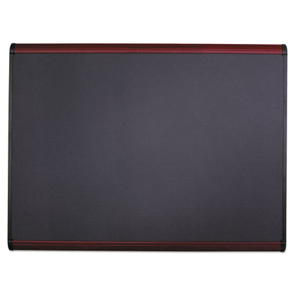 Quartet Prestige Plus Magnetic Fabric Bulletin Board, 48 x 36, Mahogany Frame