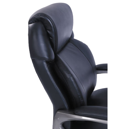 SertaPedic Cosset High-Back Executive Chair, Supports Up to 275 lb, 18.75" to 21.75" Seat Height, Black Seat/Back, Slate Base