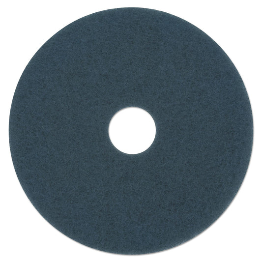 Boardwalk Scrubbing Floor Pads, 16" Diameter, Blue, 5/Carton