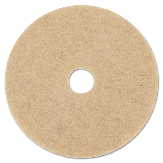 Boardwalk Natural Hog Hair Burnishing Floor Pads, 19" Diameter, Tan, 5/Carton