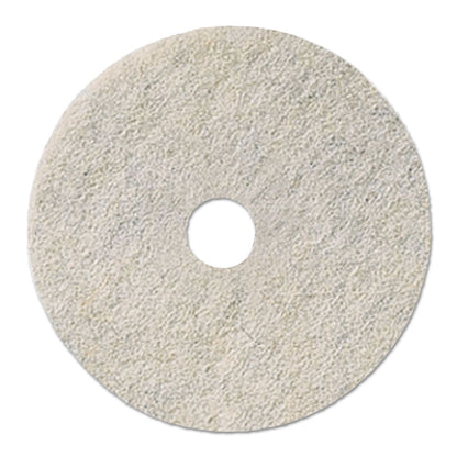 Boardwalk Natural Burnishing Floor Pads, 21" Diameter, White, 5/Carton