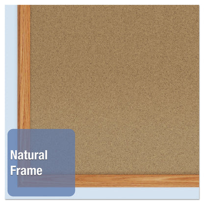 Mead Cork Bulletin Board, 48 x 36, Oak Frame
