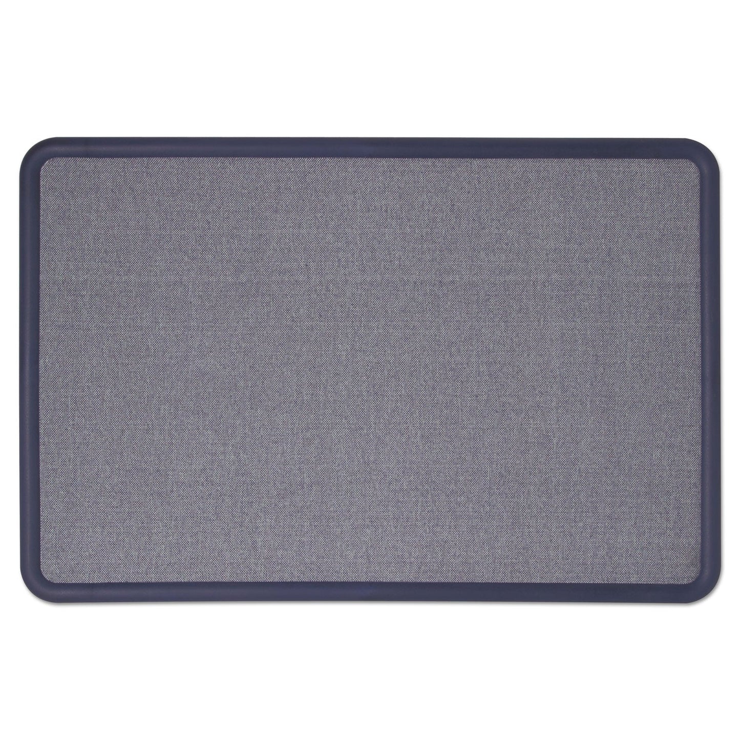 Quartet Contour Fabric Bulletin Board, 48 x 36, Light Blue, Plastic Navy Blue Frame