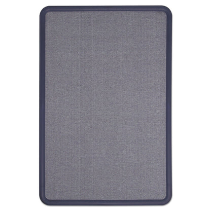 Quartet Contour Fabric Bulletin Board, 48 x 36, Light Blue, Plastic Navy Blue Frame