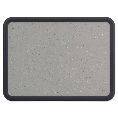 Quartet Contour Granite Gray Tack Board, 48 x 36, Black Frame