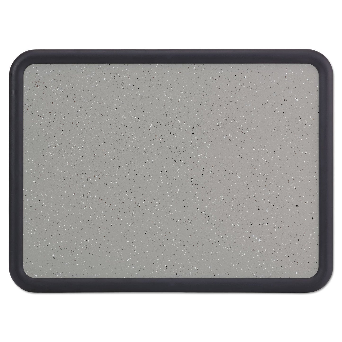 Quartet Contour Granite Gray Tack Board, 36 x 24, Black Frame