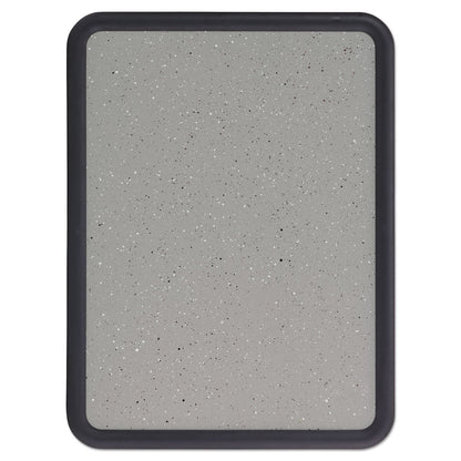 Quartet Contour Granite Gray Tack Board, 36 x 24, Black Frame