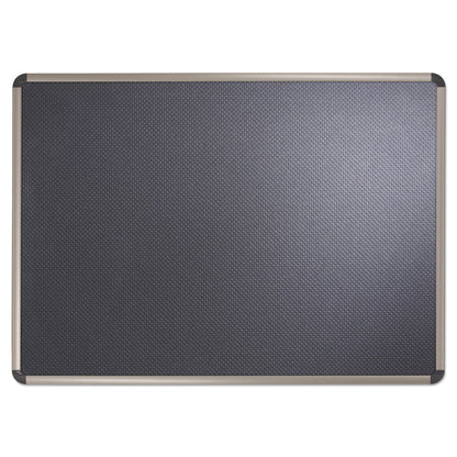 Quartet Prestige Euro-Style Embossed Foam Bulletin Board, 48 x 34 7/16, Black/Alum Frame
