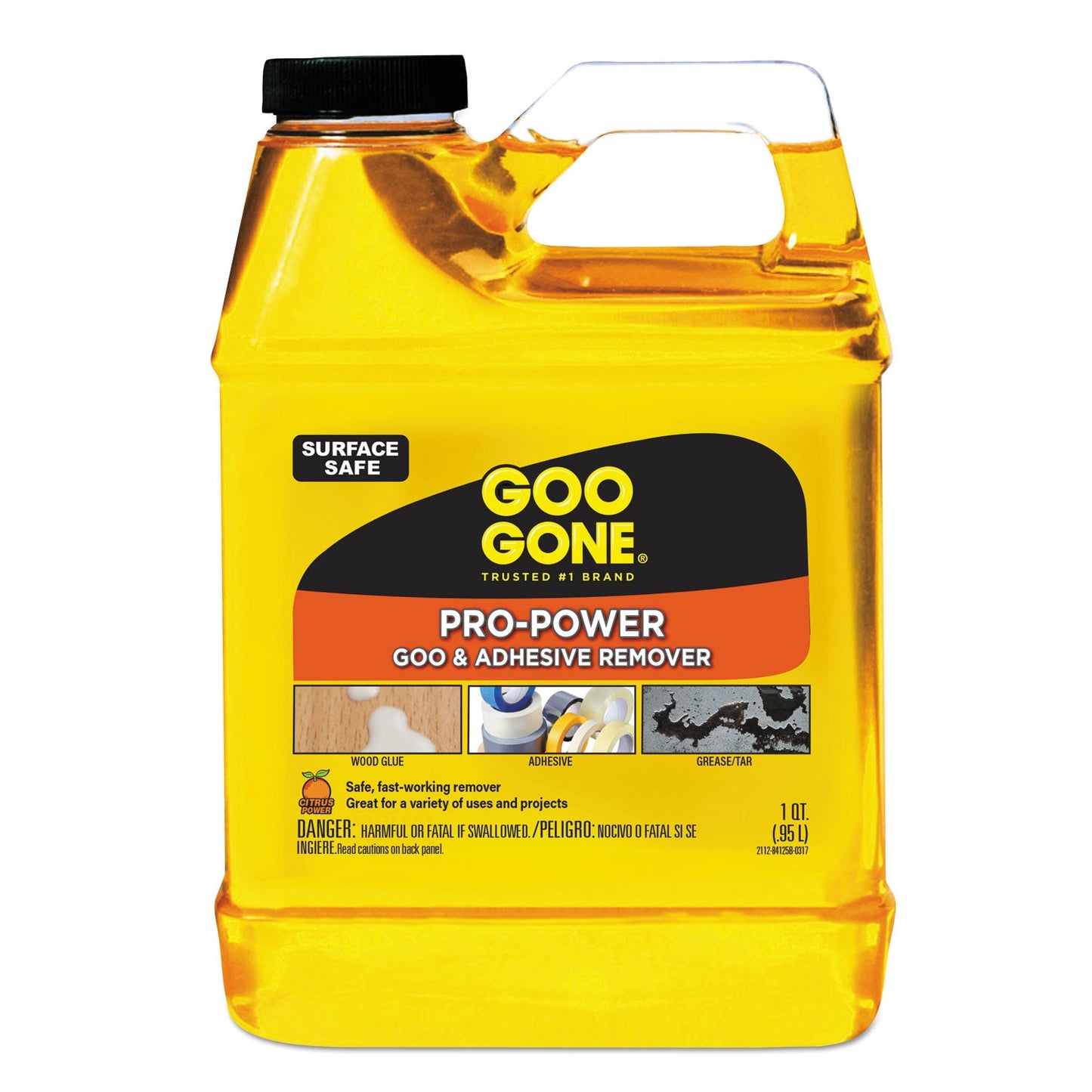 Goo Gone Pro-Power Cleaner, Citrus Scent, 1 qt Bottle, 6/Carton
