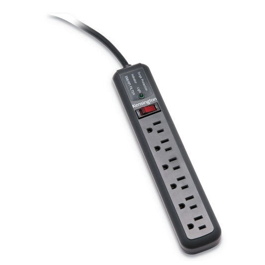 Kensington Guardian Surge Protector, 6 AC Outlets, 15 ft Cord, 540 J, Gray