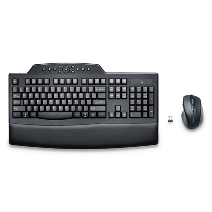 Kensington Pro Fit Comfort Wireless Desktop Set, 2.4 GHz Frequency/30 ft Wireless Range, Black