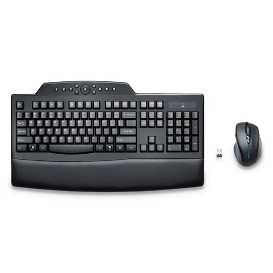 Kensington Pro Fit Comfort Wireless Desktop Set, 2.4 GHz Frequency/30 ft Wireless Range, Black