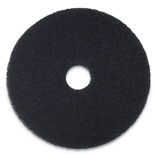 Boardwalk Stripping Floor Pads, 15" Diameter, Black, 5/Carton