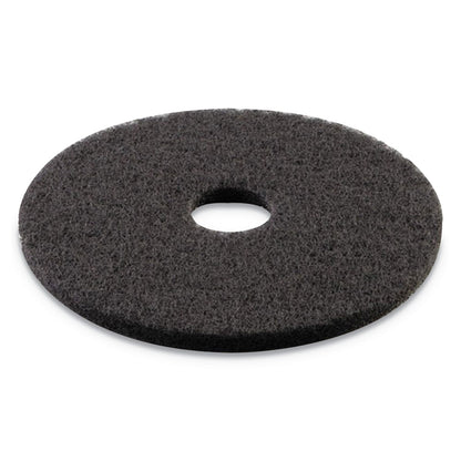 Boardwalk Stripping Floor Pads, 12" Diameter, Black, 5/Carton