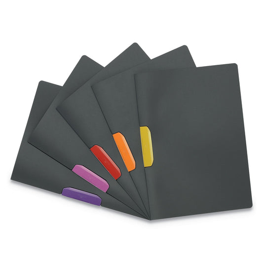 Durable DURASWING Report Cover, Clip Fastener, 8.5 x 11, Graphite/Graphite, 5/Pack