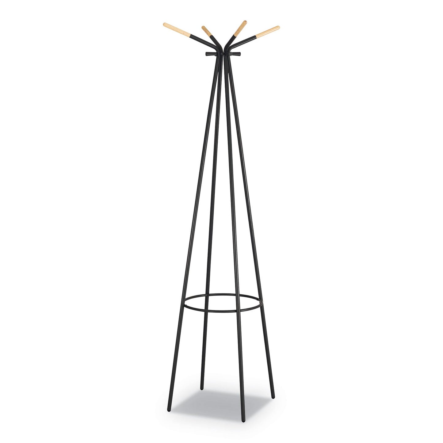 Safco Family Coat Rack, 4 Garments, 16.5w x 16.5d x 72.75h, Black