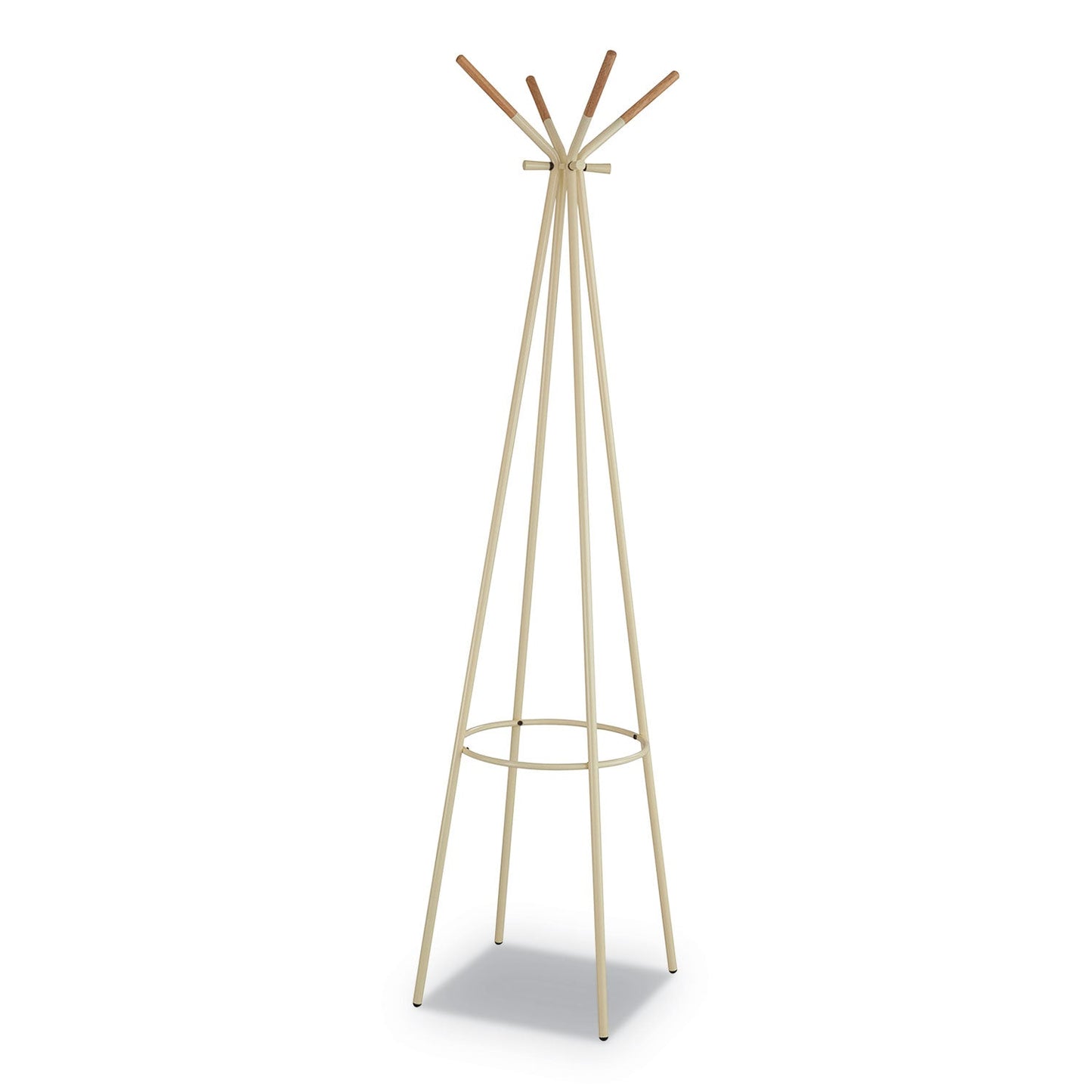 Safco Family Coat Rack, 4 Garments, 16.5w x 16.5d x 72.75h, Cream