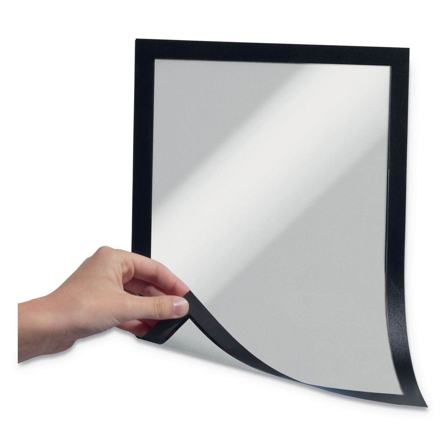 Durable DURAFRAME Magnetic Sign Holder, 8.5 x 11, Black Frame, 2/Pack