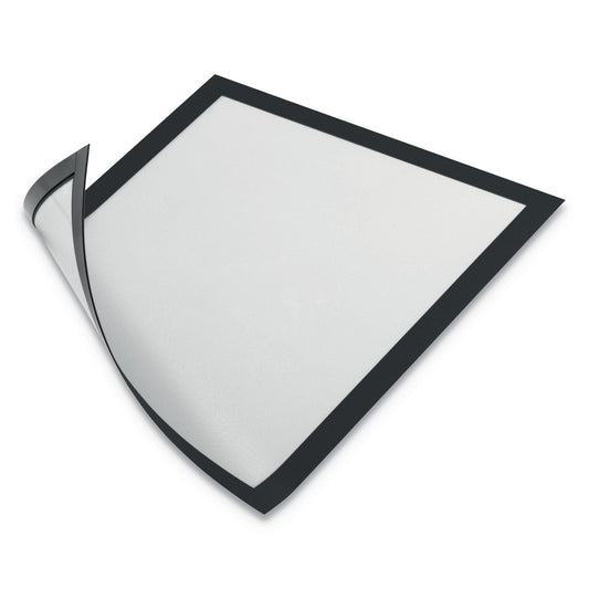 Durable DURAFRAME Magnetic Sign Holder, 8.5 x 11, Black Frame, 2/Pack