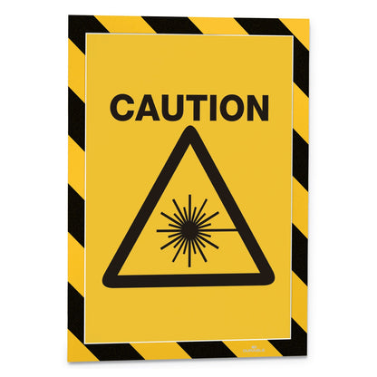 Durable DURAFRAME Security Magnetic Sign Holder, 8.5 x 11, Yellow/Black Frame, 2/Pack