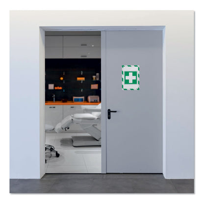 Durable DURAFRAME Security Magnetic Sign Holder, 8.5 x 11, Green/White Frame, 2/Pack
