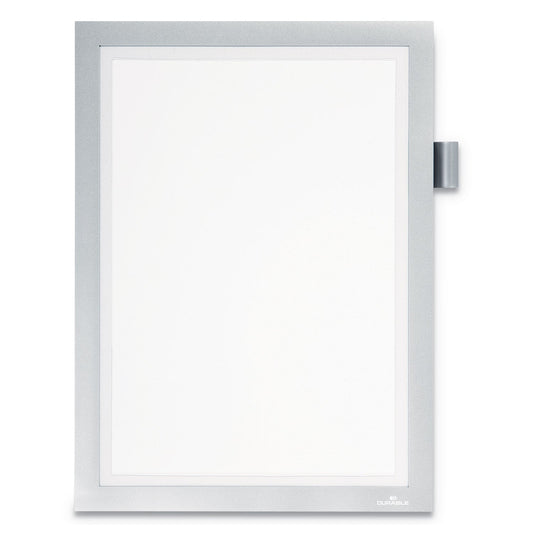 Durable DURAFRAME Note Sign Holder, 8.5 x 11, Silver Frame