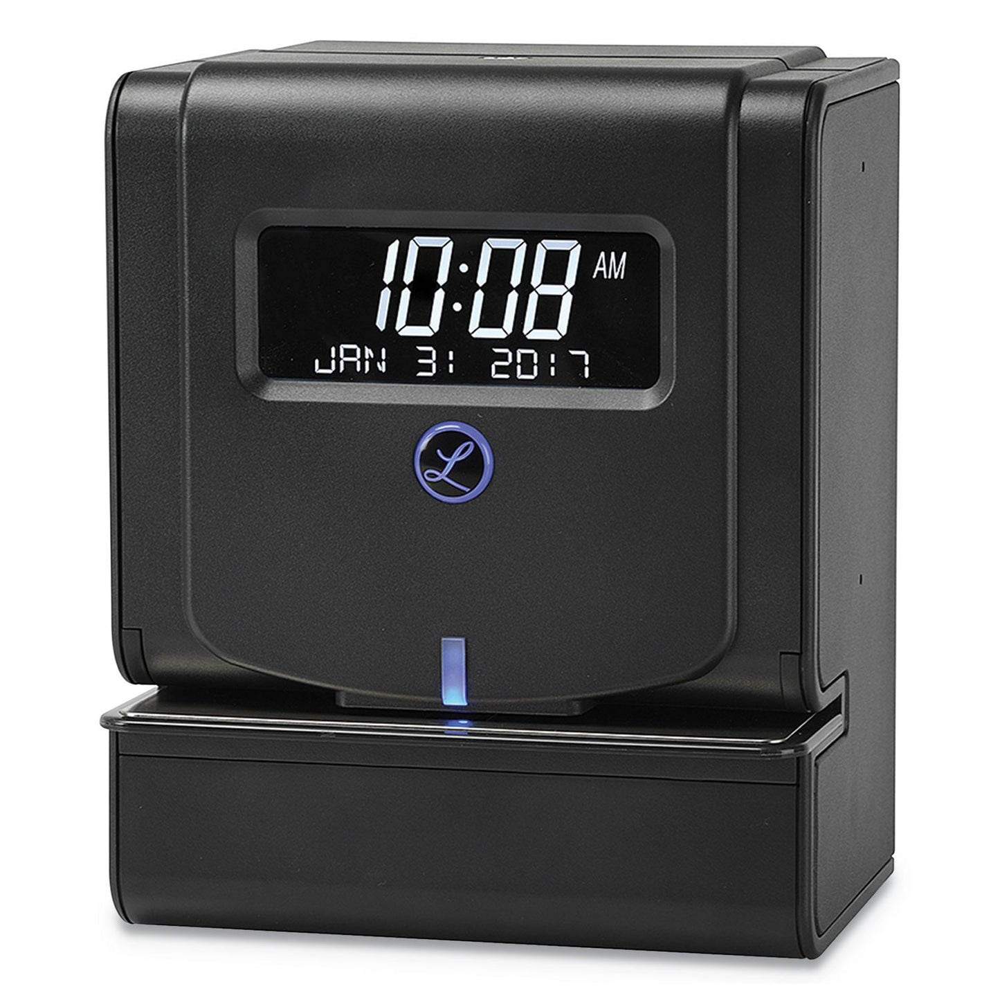 Lathem Heavy-Duty Thermal Time Clock, Digital Display, Charcoal