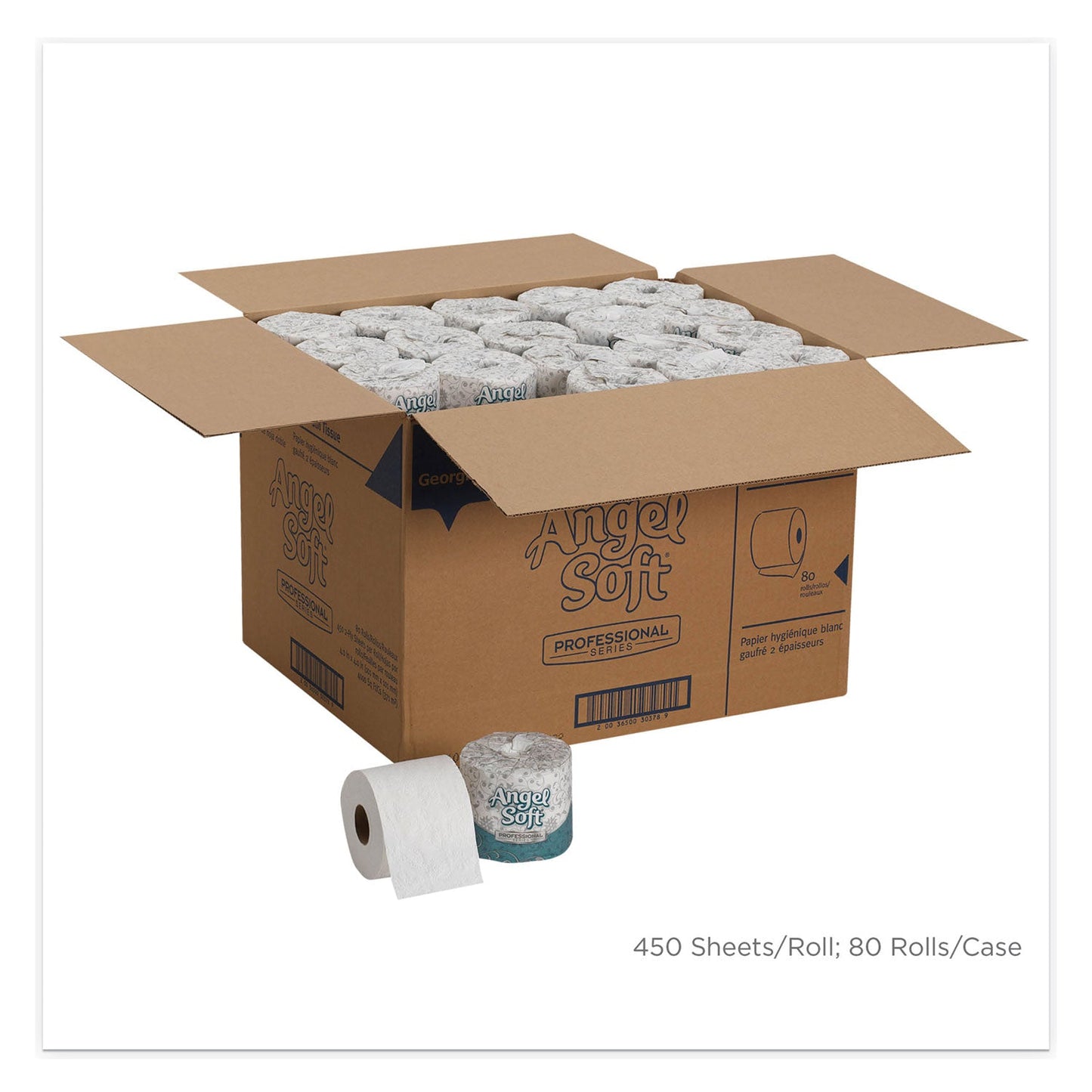 Georgia Pacific Angel Soft ps Premium Bathroom Tissue, Septic Safe, 2-Ply, White, 450 Sheets/Roll, 80 Rolls/Carton
