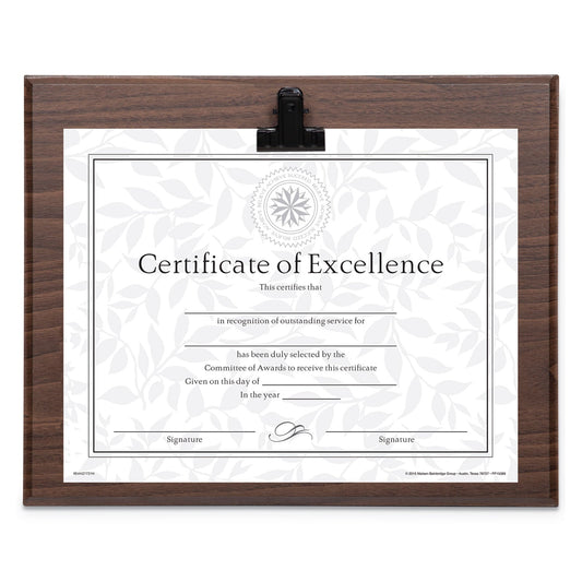 DAX Plaque With Metal Clip, Wood, 8.5 x 11 Insert, Walnut