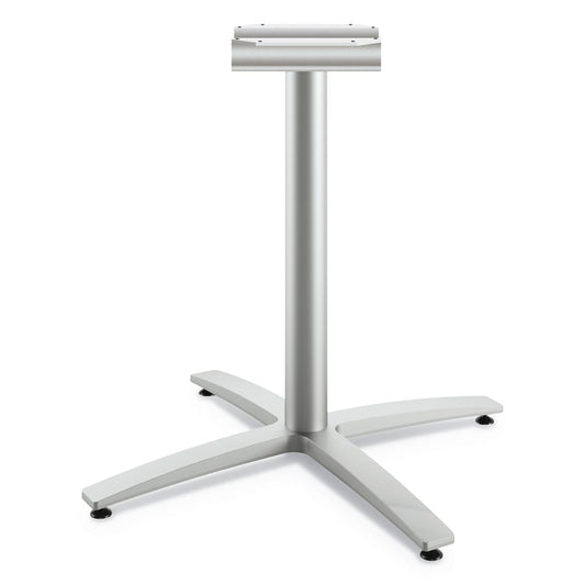 HON Between Seated-Height X-Base for 30" to 36" Table Tops, 26.18w x 29.57h, Silver