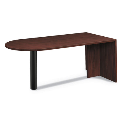 HON Foundation Peninsula with End Panel, Steel Support Column, 72w x 36d x 29h, Mahogany