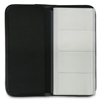 Universal Business Card Holder, Holds 160 3.5 x 2 Cards, 4.75 x 10.13, Vinyl, Black