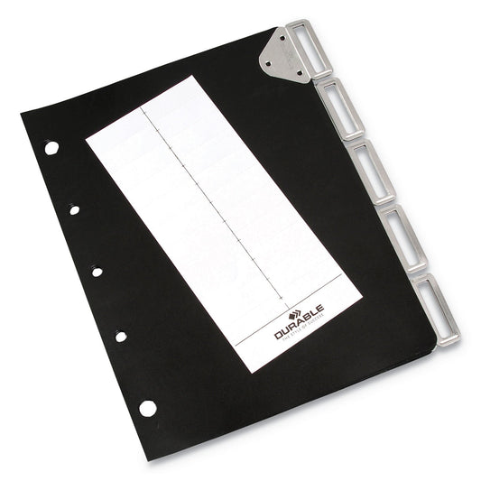 Durable Catalog Rack Index, 5 Sections, Black