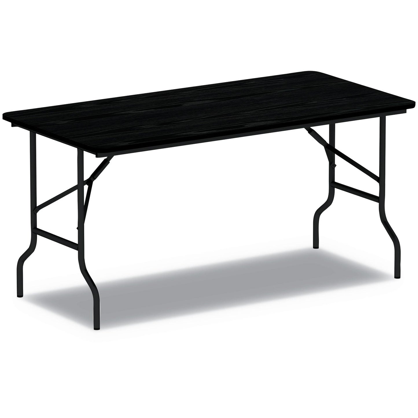 Alera Wood Folding Table, Rectangular, 59.88w x 29.88d x 29.13h, Black