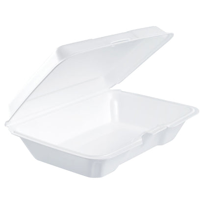 Dart Foam Hinged Lid Containers, 6.4 x 9.3 x 2.6, White, 200/Carton