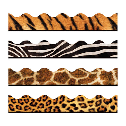 TREND Terrific Trimmers Print Board Trim, 2.25" x 156 ft, Animal Prints, Assorted Colors/Designs