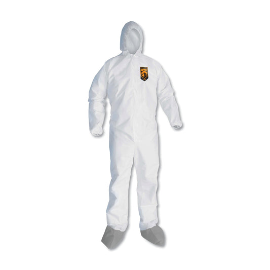 KleenGuard A45 Liquid and Particle Protection Surface Prep/Paint Coveralls, Medium, White, 25/Carton