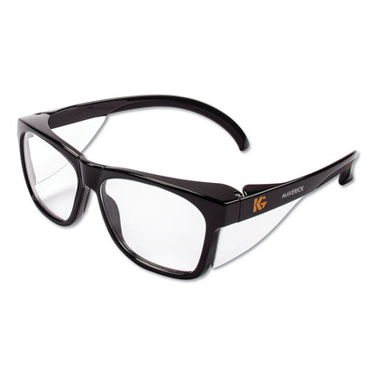 KleenGuard Maverick Safety Glasses, Black, Polycarbonate Frame, Clear Lens, 12 Pairs/Box