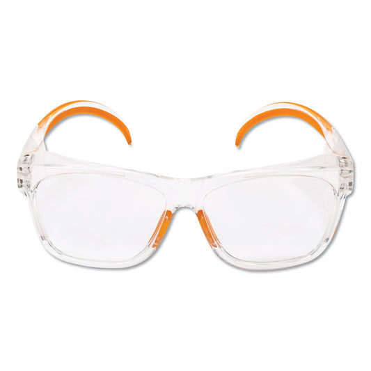 KleenGuard Maverick Safety Glasses, Clear/Orange, Polycarbonate Frame, 12/Box